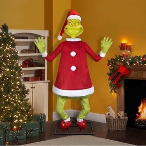 NEW Gemmy Grinch Animatronic in Red Santa Suit